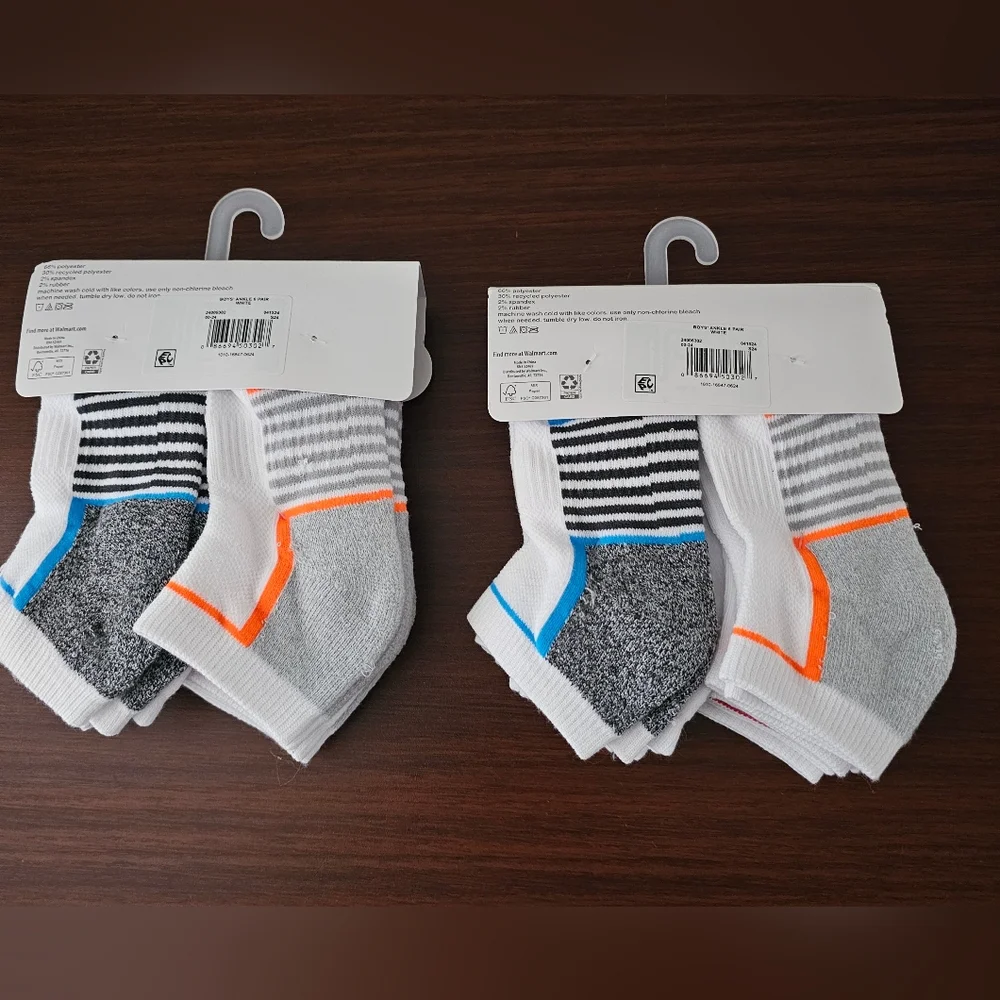 Wonder Nation 2 Packs Of 6  Boys  Athletic Ankle Socks Medium